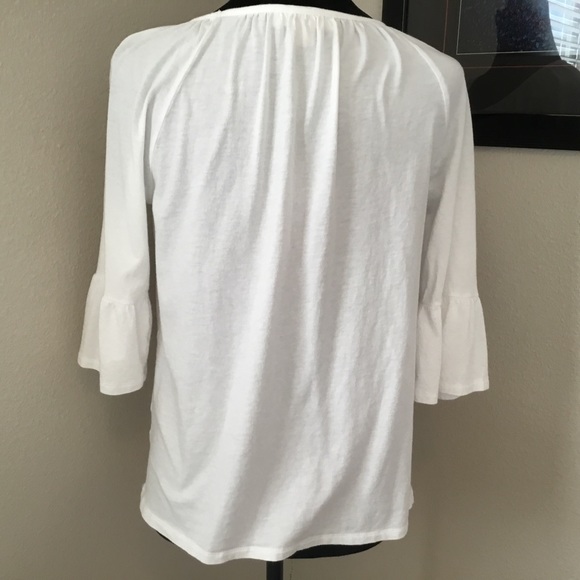 Michael Kors White Blouse 3/4 length belll sleeves - Picture 6 of 12